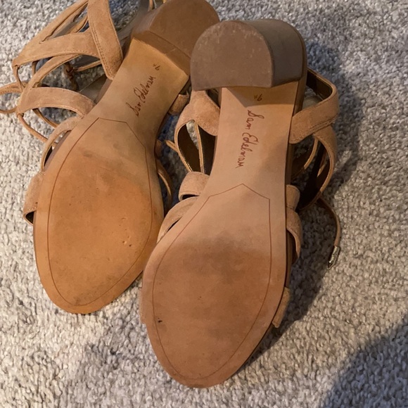 Sam Edelman Chunky Heel Lace up Sandals sz 7.5 - Picture 5 of 6
